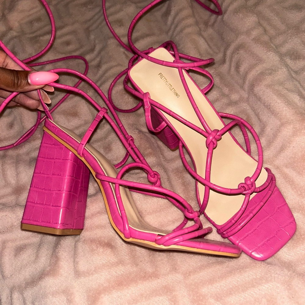 Pretty Little Thing Strappy Block Heel
